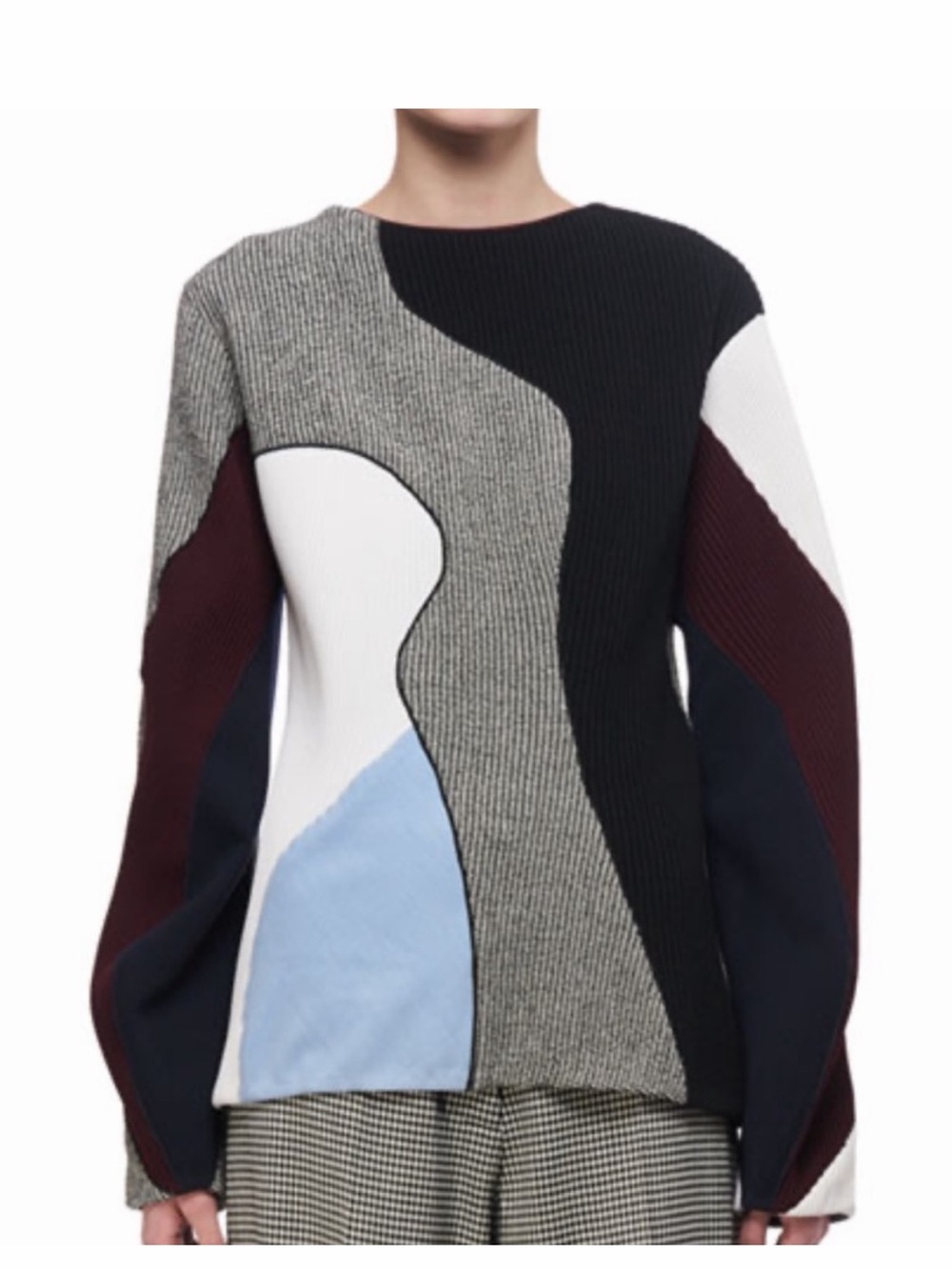 Victoria Beckham Laddered Crew Neck Top